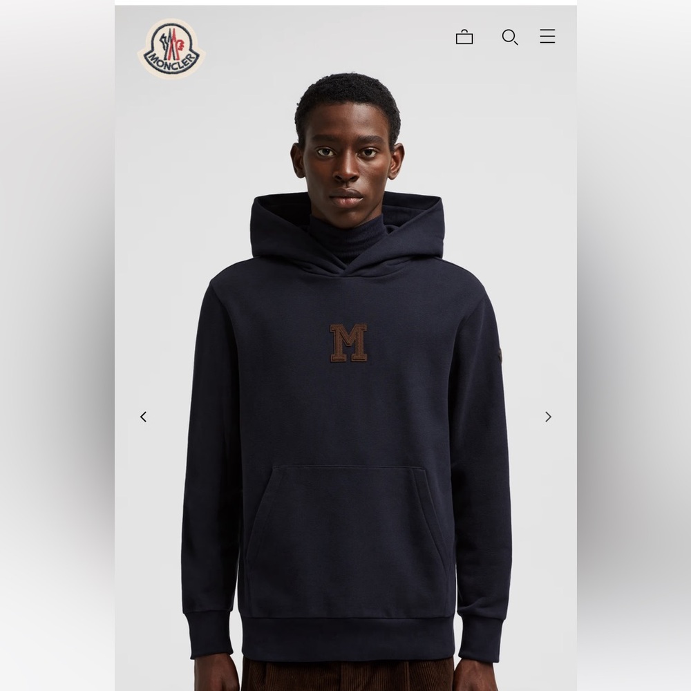 Authentic Moncler Men's Navy hoodie - small- felpa con cappucio -BNWT